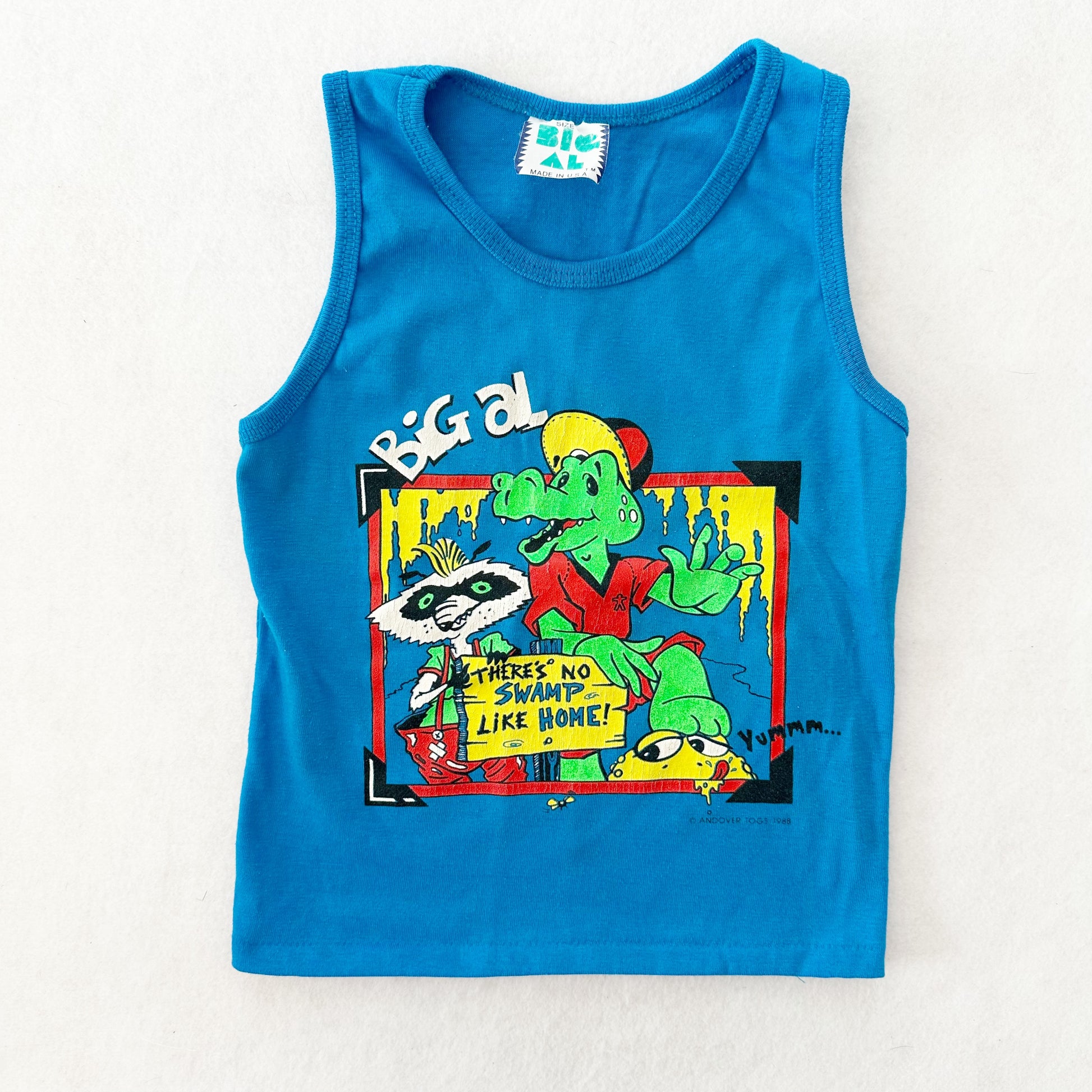 Vintage Big Al Swamp Creatures Tank: 6y - Yellow Clover Vintage Kids Clothes