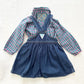 Vintage OshKosh Plaid Denim Skirtall Set: 4T/5T - Yellow Clover Vintage Kids Clothes