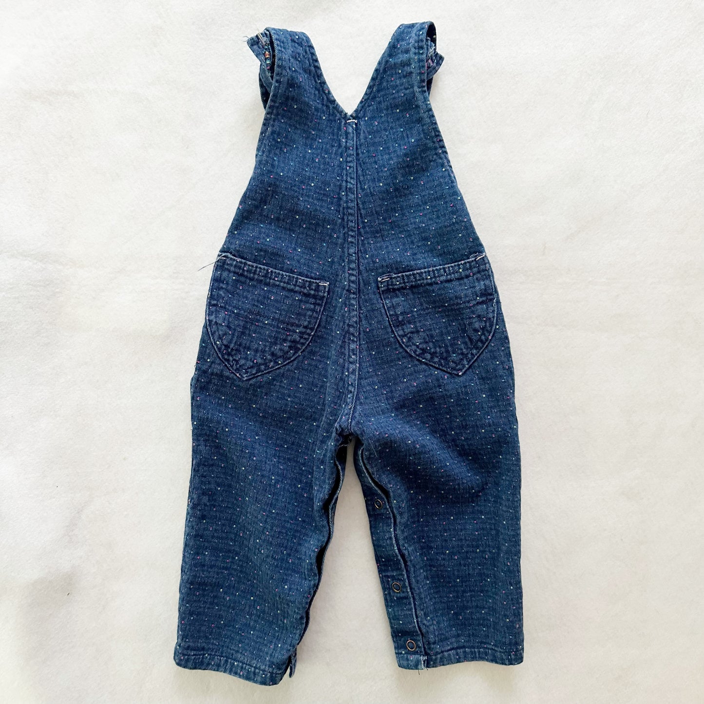 Vintage Cutecumber Color Fleck Denim Overalls: 18m