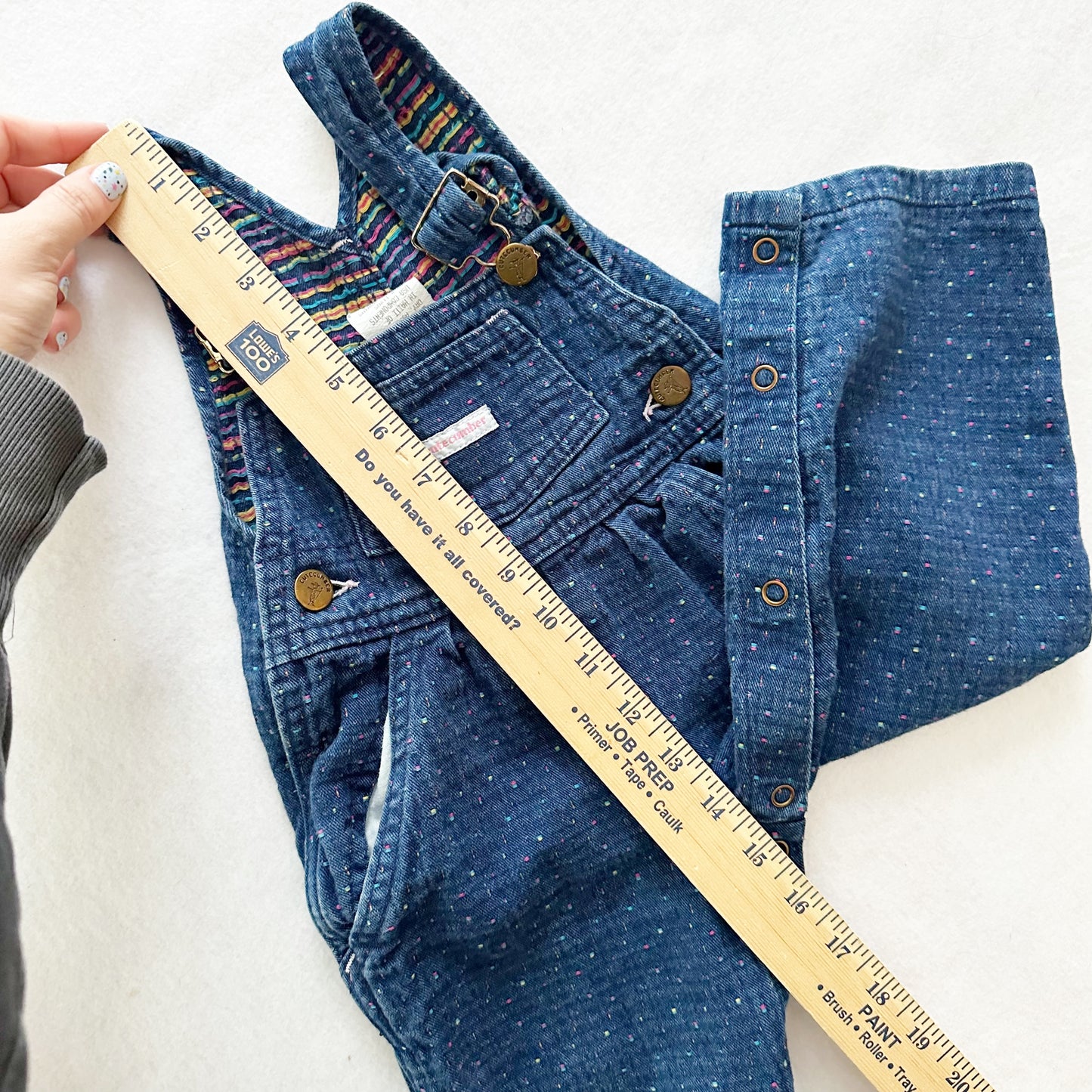 Vintage Cutecumber Color Fleck Denim Overalls: 18m