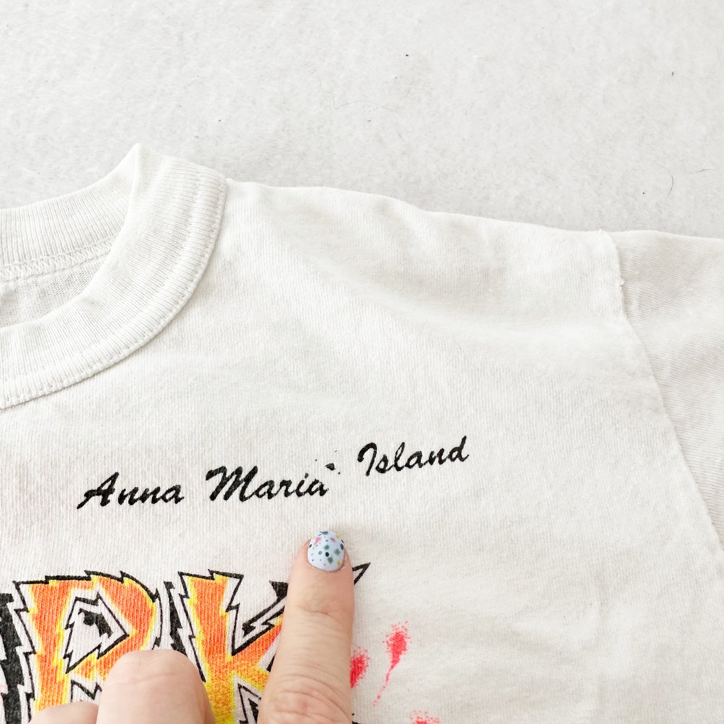Vintage Anna Maria Island Shark Attack Tee: 10/12y? - Yellow Clover Vintage Kids Clothes