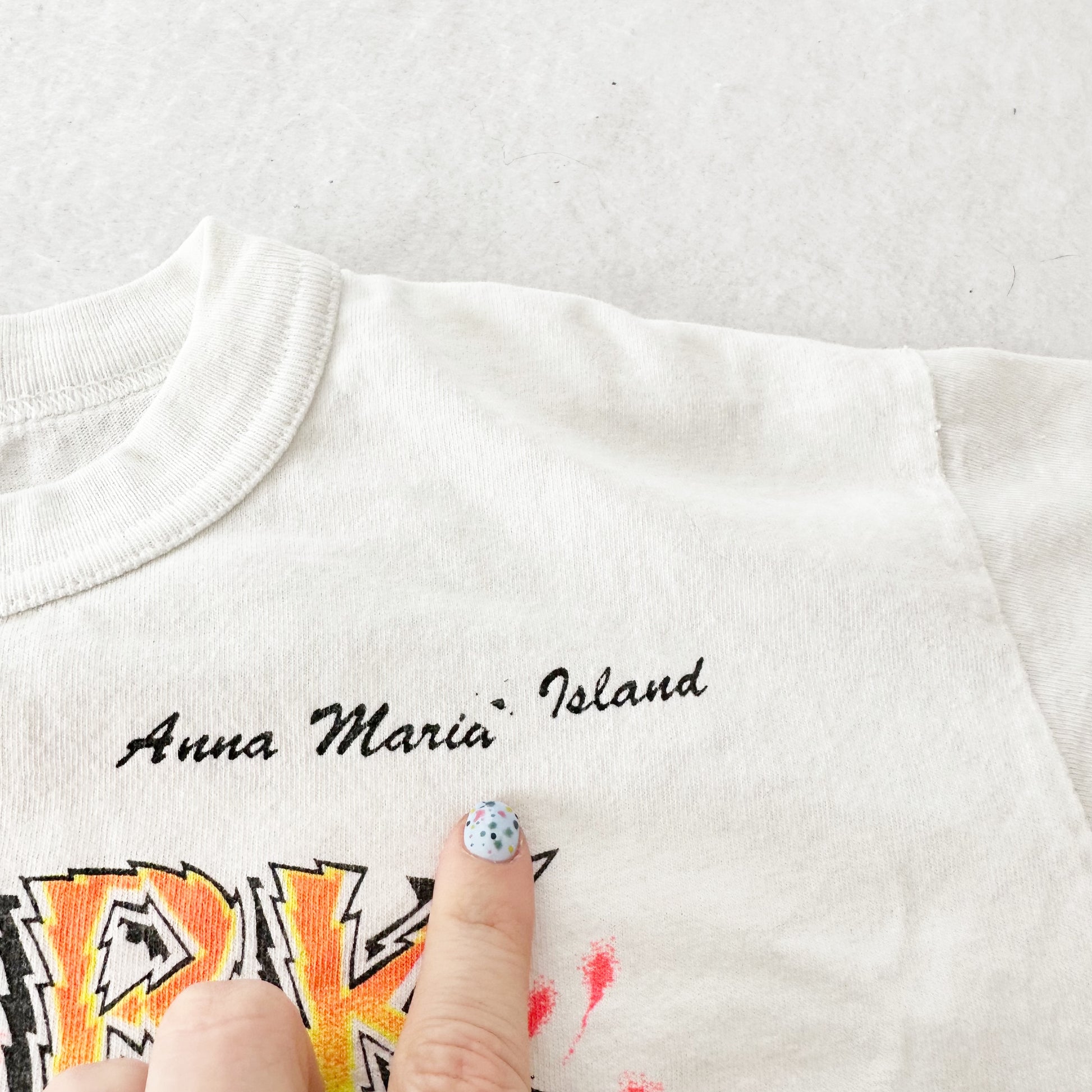 Vintage Anna Maria Island Shark Attack Tee: 10/12y? - Yellow Clover Vintage Kids Clothes