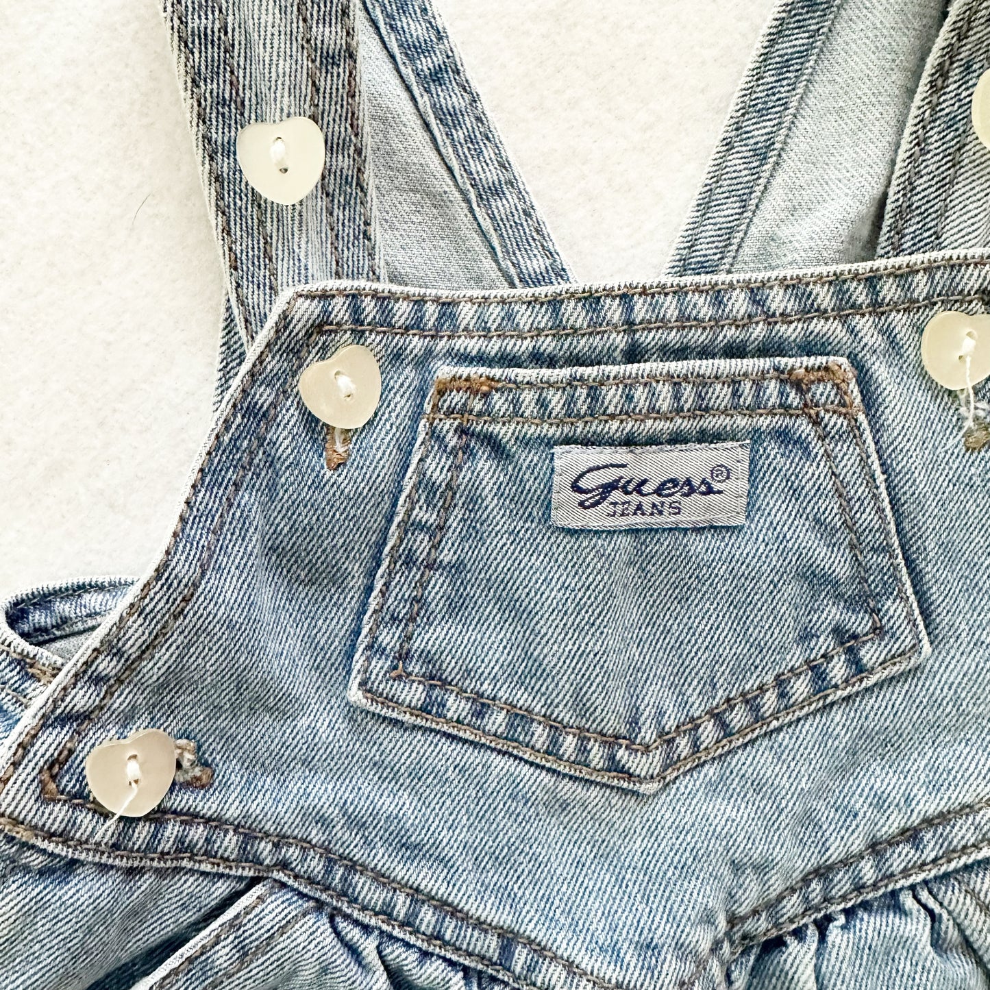 Vintage Guess Heart Button Overalls: 6m