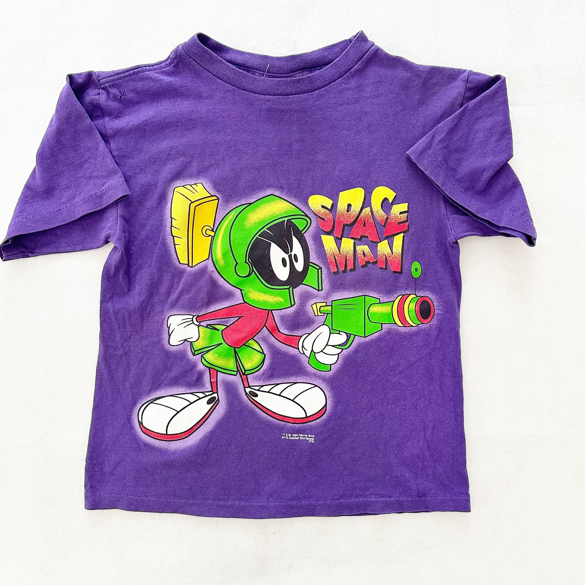 Vintage Looney Tunes Marvin Space Man Tee: 8/10y? - Yellow Clover Vintage Kids Clothes