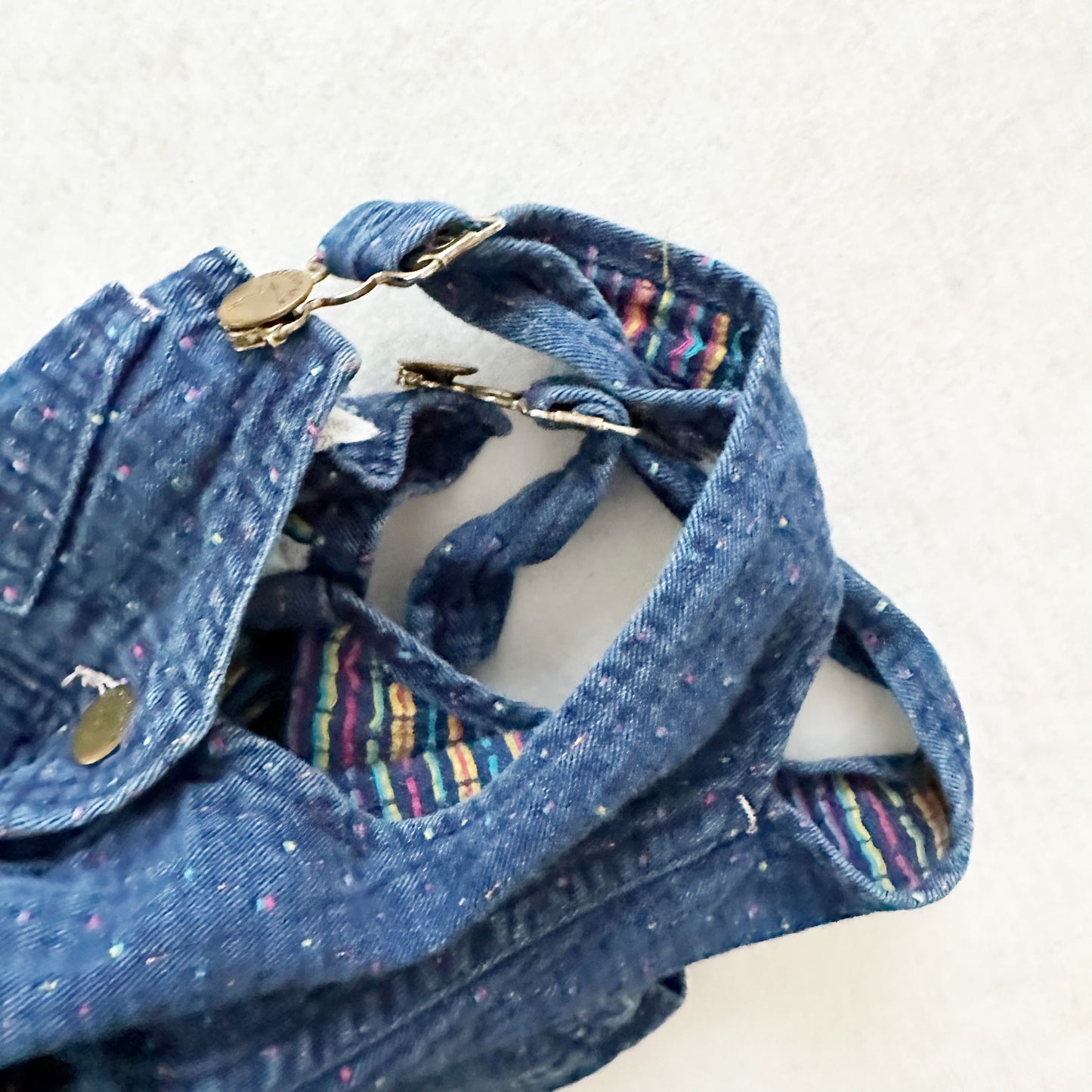 Vintage Cutecumber Color Fleck Denim Overalls: 18m