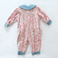 Vintage Honors Floral Chambray Romper: 12m - Yellow Clover Vintage Kids Clothes