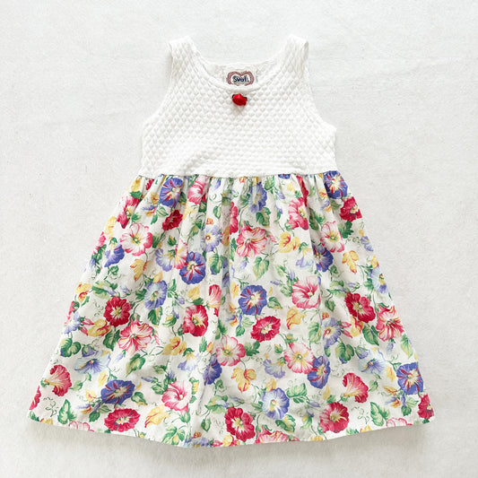 Vintage Swat Floral Dress: 4T - Yellow Clover Vintage Kids Clothes