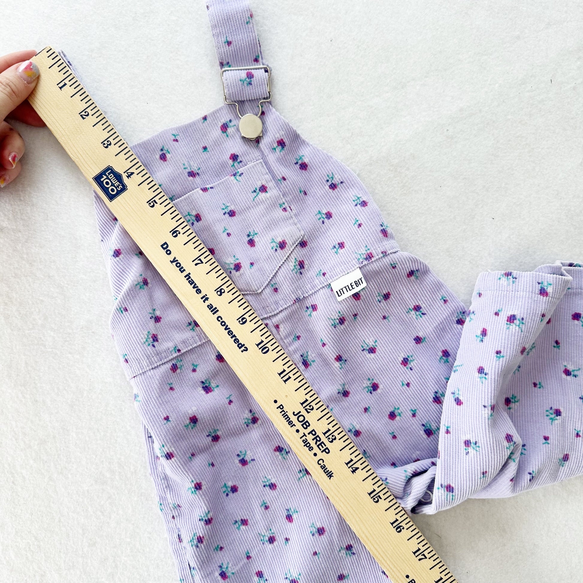 Vintage Little Bit Floral Cord Overalls: 12m - Yellow Clover Vintage Kids Clothes