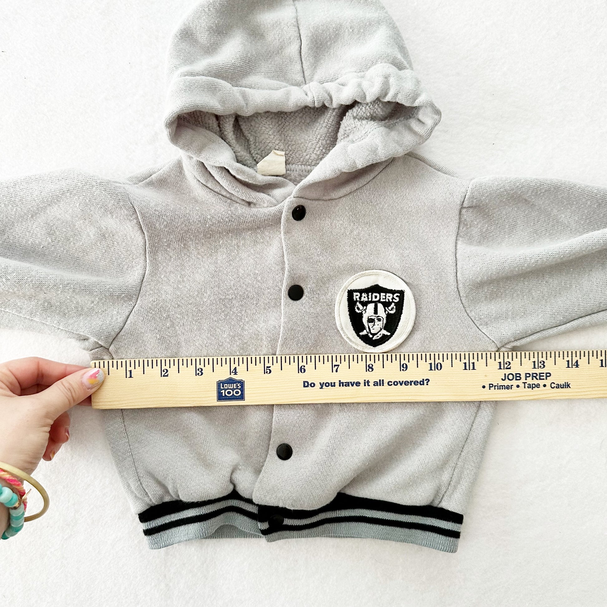 Vintage Los Angeles Raiders Hooded Sweatshirt: 18m - Yellow Clover Vintage Kids Clothes