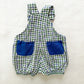 Vintage Baby Place Checkered Bubble Overalls: 12m - Yellow Clover Vintage Kids Clothes