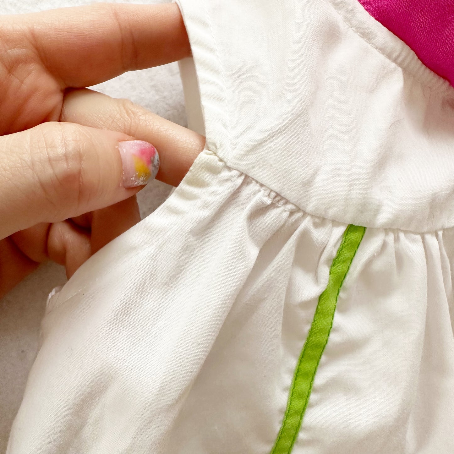 Vintage Bright Flower Collar Romper: 6m