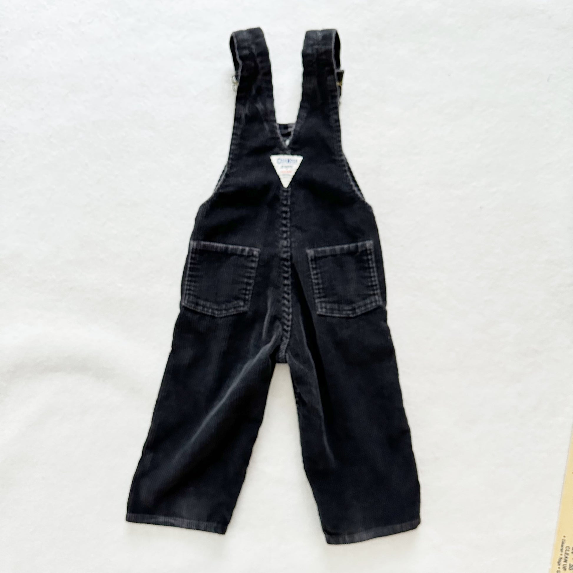 Vintage OshKosh Black Cord Overalls: 2T - Yellow Clover Vintage Kids Clothes