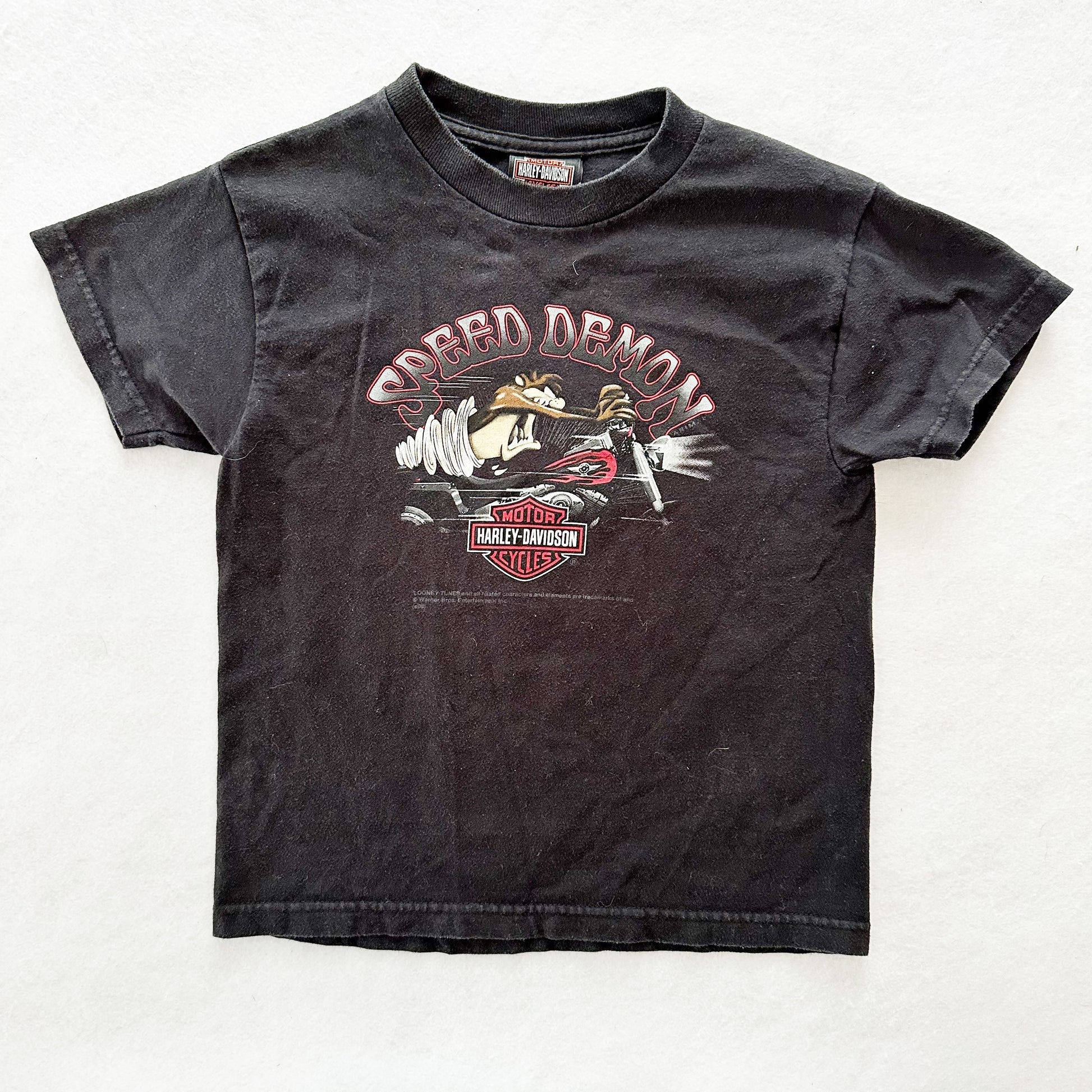 2008 Harley Taz Graphic Tee: 6-8y - Yellow Clover Vintage Kids Clothes