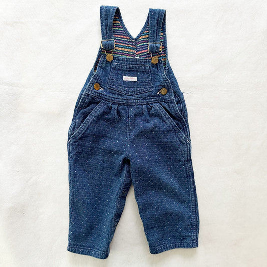 Vintage Cutecumber Color Fleck Denim Overalls: 18m