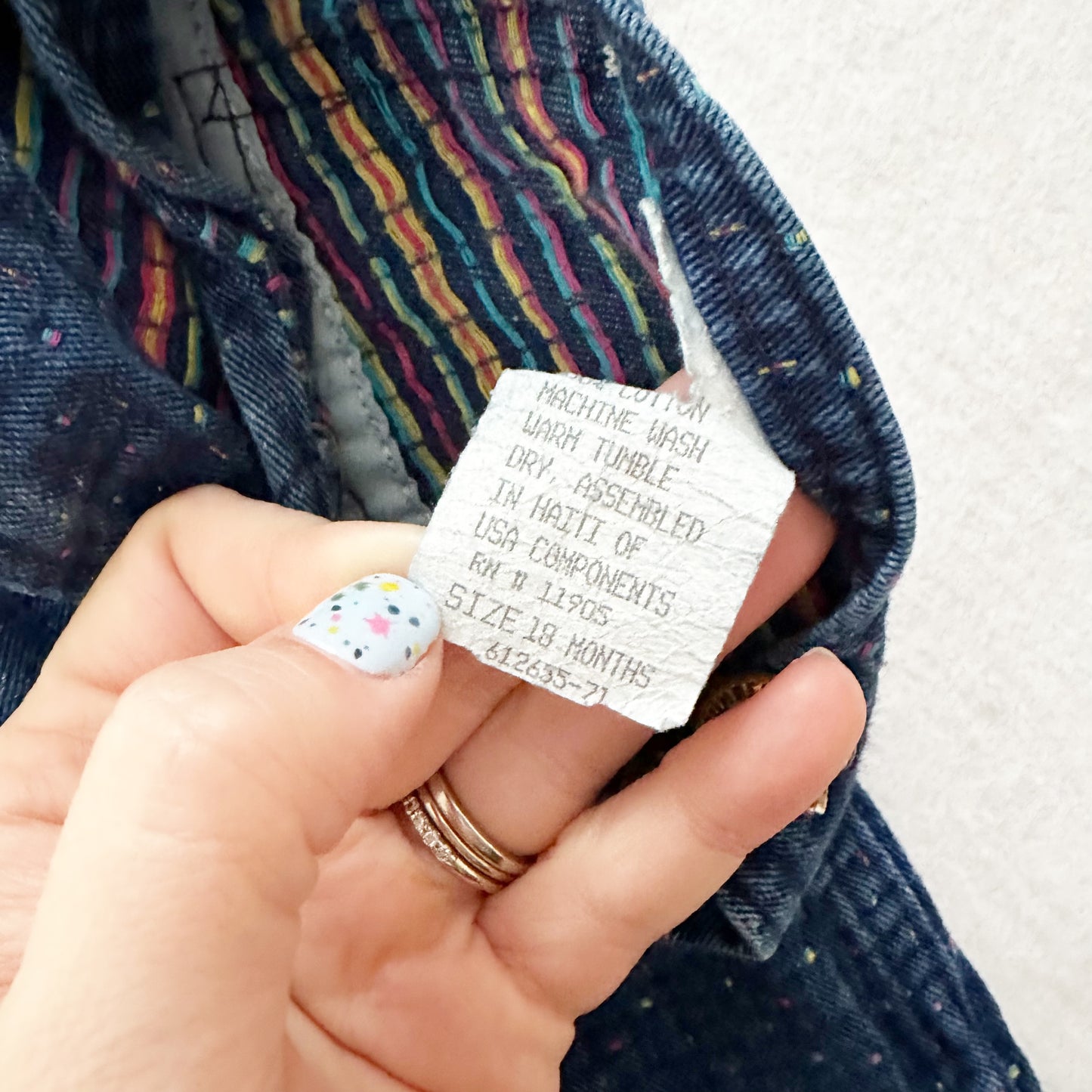 Vintage Cutecumber Color Fleck Denim Overalls: 18m
