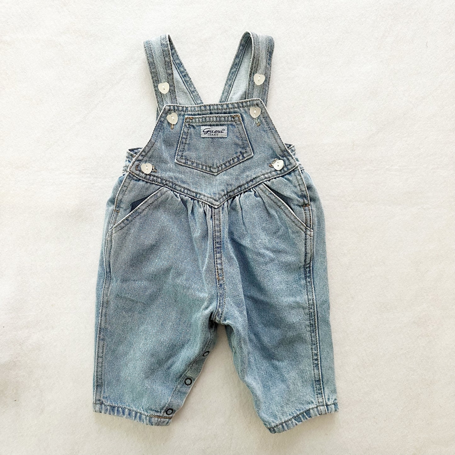 Vintage Guess Heart Button Overalls: 6m