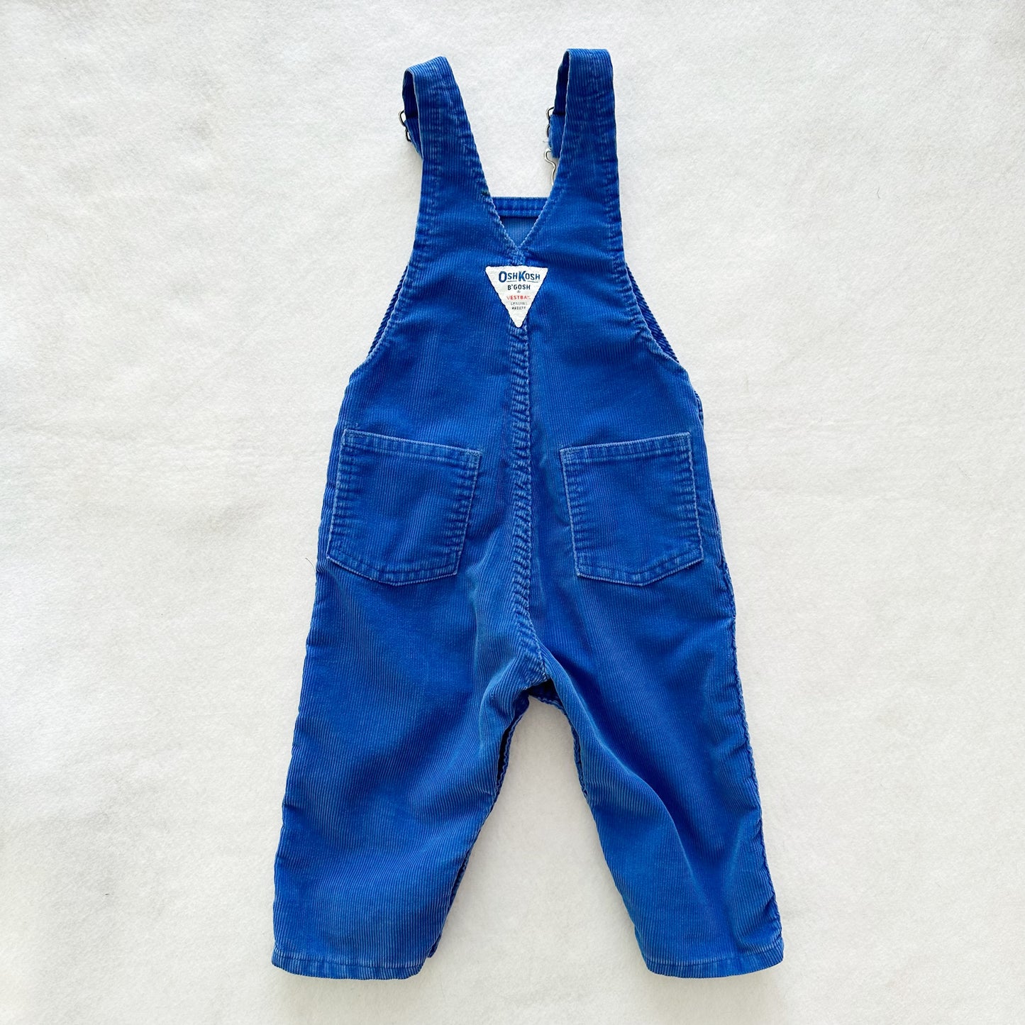 Vintage OshKosh Blue Cord Overalls: 18m