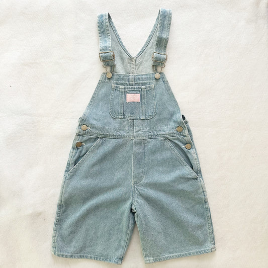 Vintage OshKosh Light Wash Denim Shortalls: 6X - Yellow Clover Vintage Kids Clothes