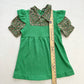 Vintage JC Penney Floral Green Faux Pinafore Dress - Yellow Clover Vintage Kids Clothes
