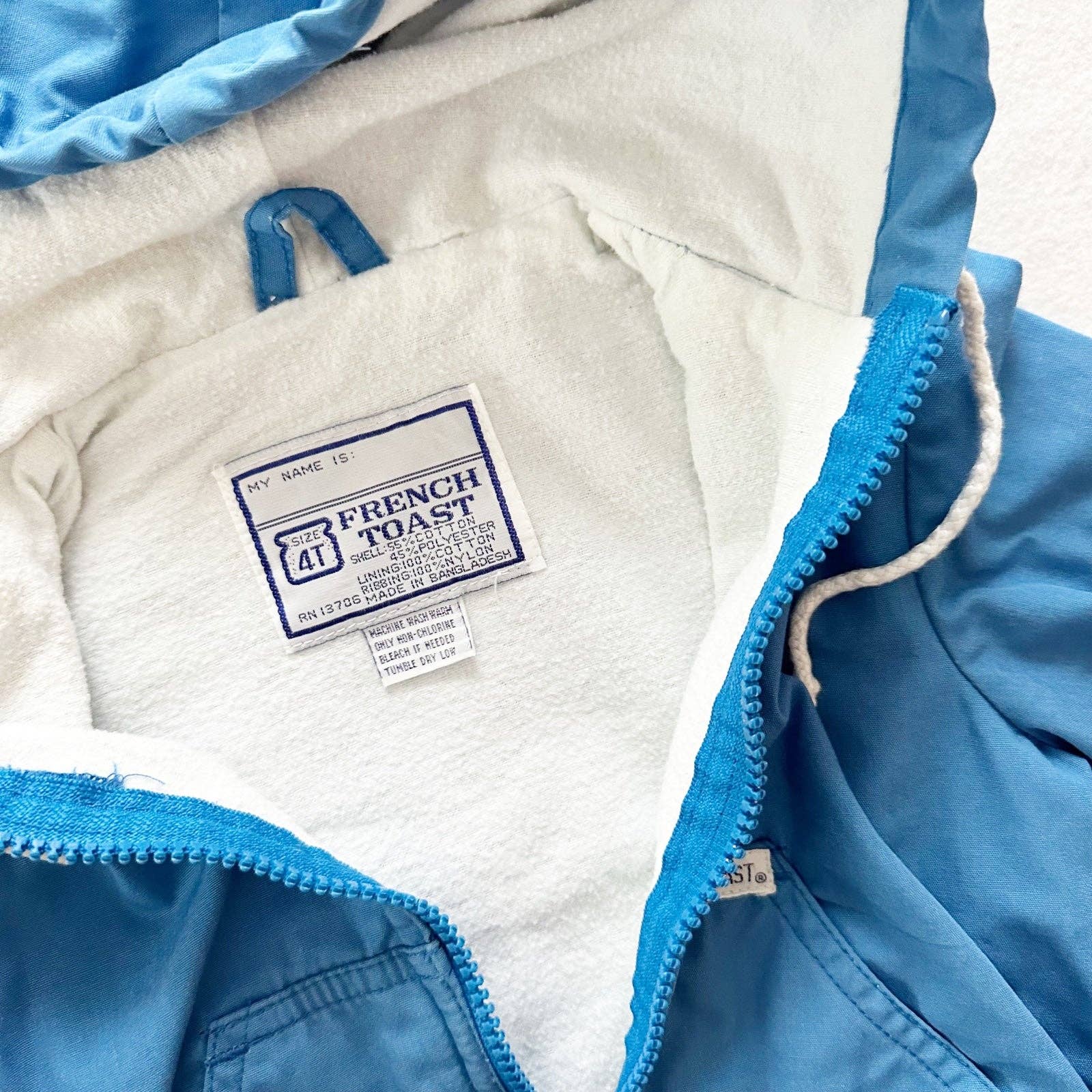 Vintage French Toast Blue Hooded Zip Jacket: 4T - Yellow Clover Vintage Kids Clothes