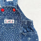Vintage OshKosh Floral Denim Skirtall Jumper: 12m - Yellow Clover Vintage Kids Clothes