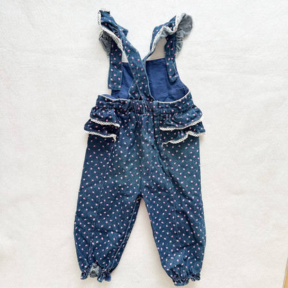 Vintage Tiny Tots Rosebud Denim Romper: 18/24m - Yellow Clover Vintage Kids Clothes