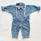Vintage Popsicle Brand Denim Embroidered Jumpsuit Romper: 18m - Yellow Clover Vintage Kids Clothes
