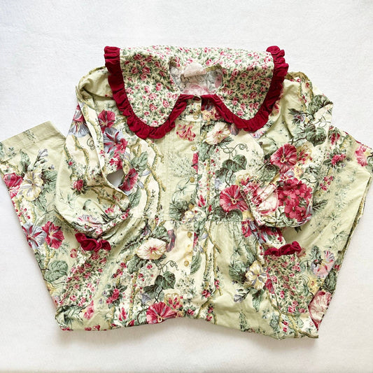 Vintage Wee Clancy Girls Floral Jumpsuit Romper: 8y - Yellow Clover Vintage Kids Clothes