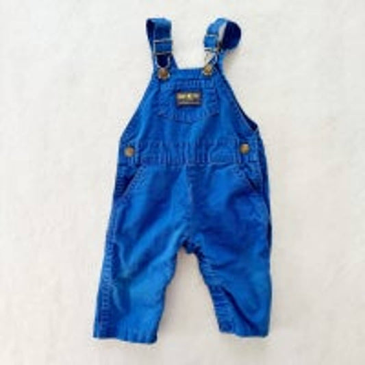 Vintage Oshkosh Solid Blue Baby Overalls: 12m - Yellow Clover Vintage Kids Clothes