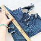 Vintage Tiny Tots Rosebud Denim Romper: 18/24m - Yellow Clover Vintage Kids Clothes