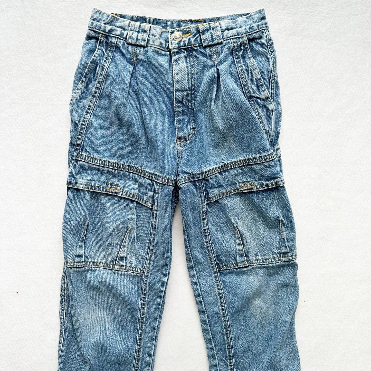 Vintage Lee Cargo Pocket Kids Jeans: 10y - Yellow Clover Vintage Kids Clothes