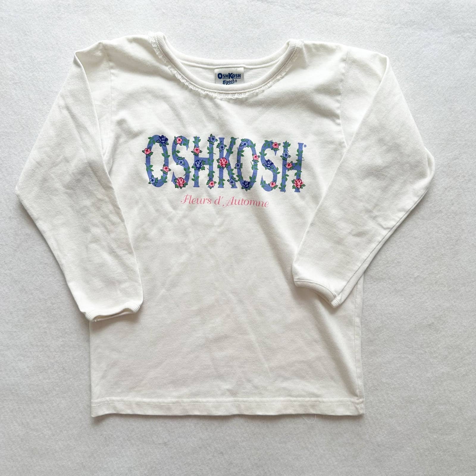 Vintage OshKosh Floral Graphic Long Sleeve Tee: 4-6y? - Yellow Clover Vintage Kids Clothes