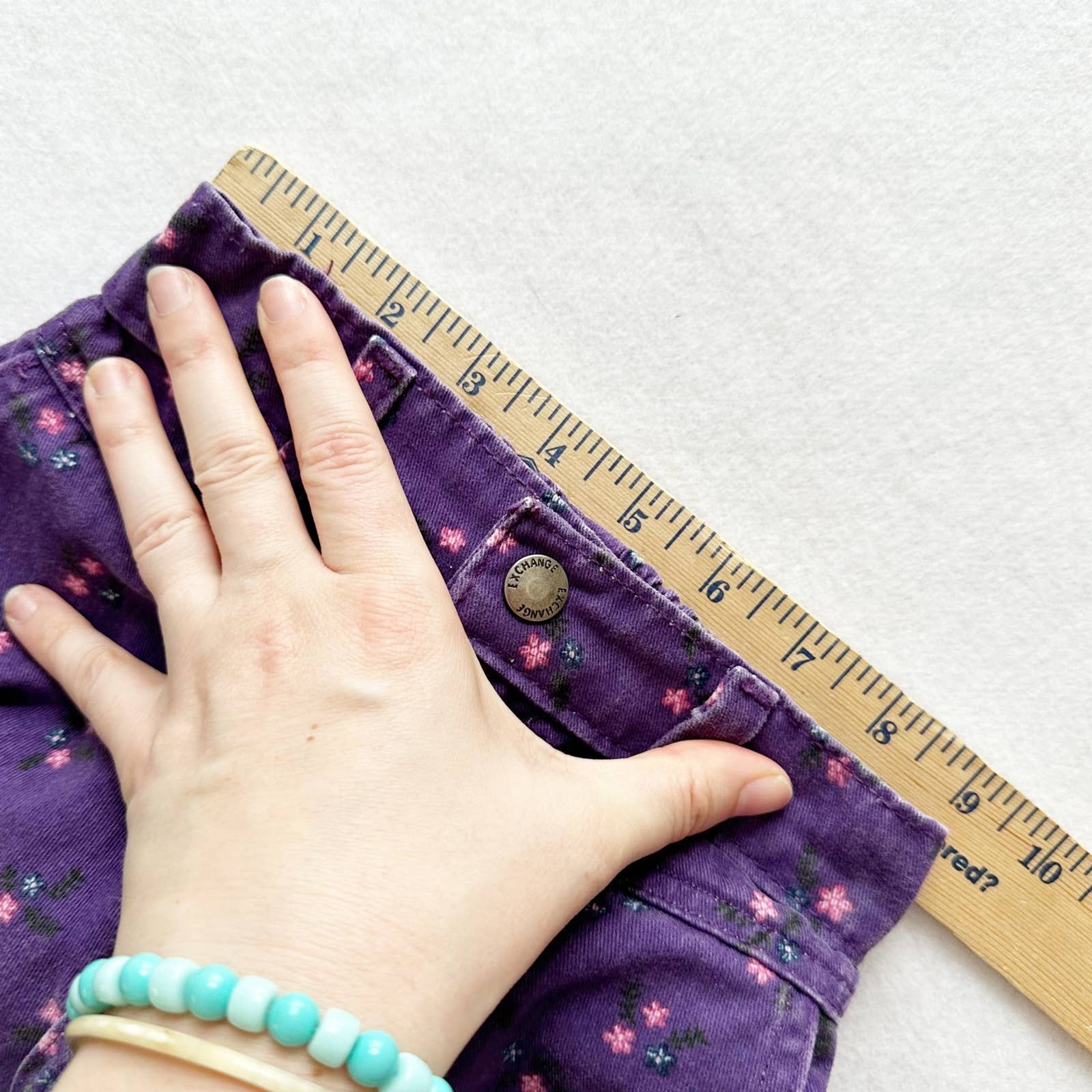 Vintage 90s Girls Purple Floral Pants: 7y? - Yellow Clover Vintage Kids Clothes