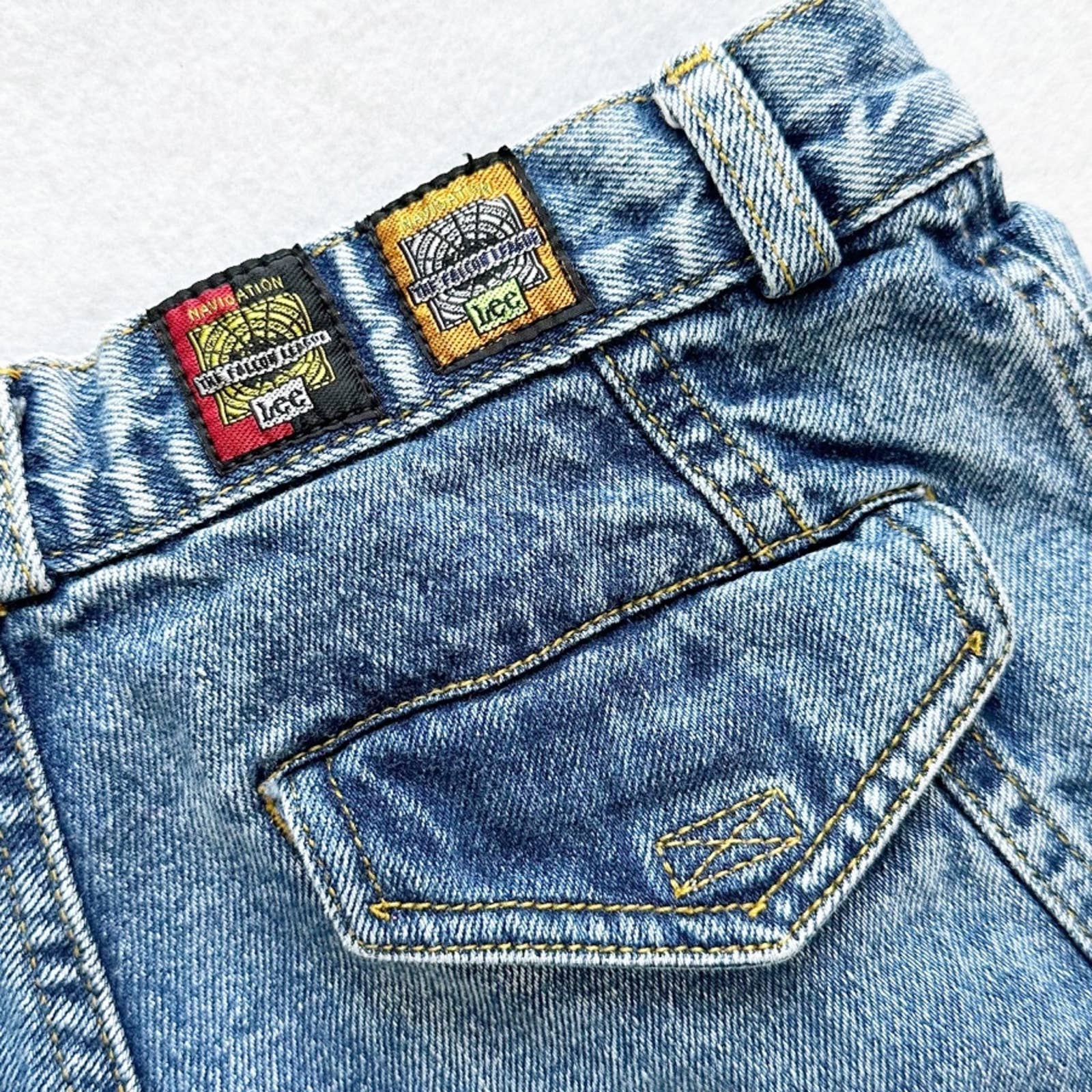 Vintage Lee Cargo Pocket Kids Jeans: 10y - Yellow Clover Vintage Kids Clothes