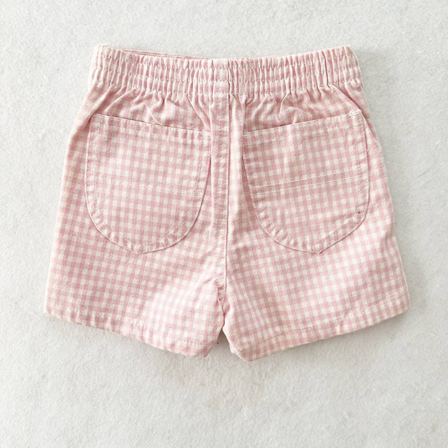 Y2K Riders Pink Gingham Shorts: 12m - Yellow Clover Vintage Kids Clothes