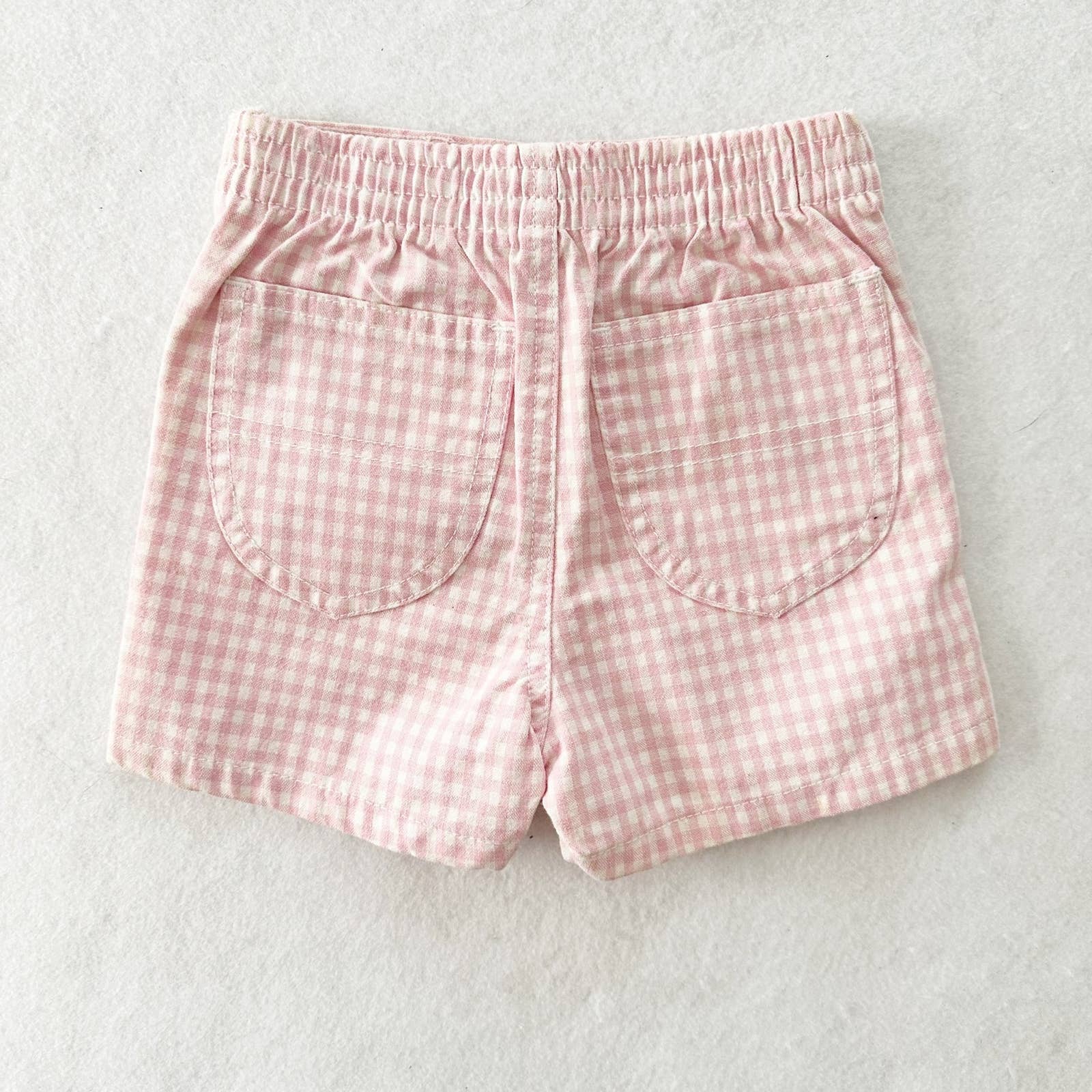 Y2K Riders Pink Gingham Shorts: 12m - Yellow Clover Vintage Kids Clothes