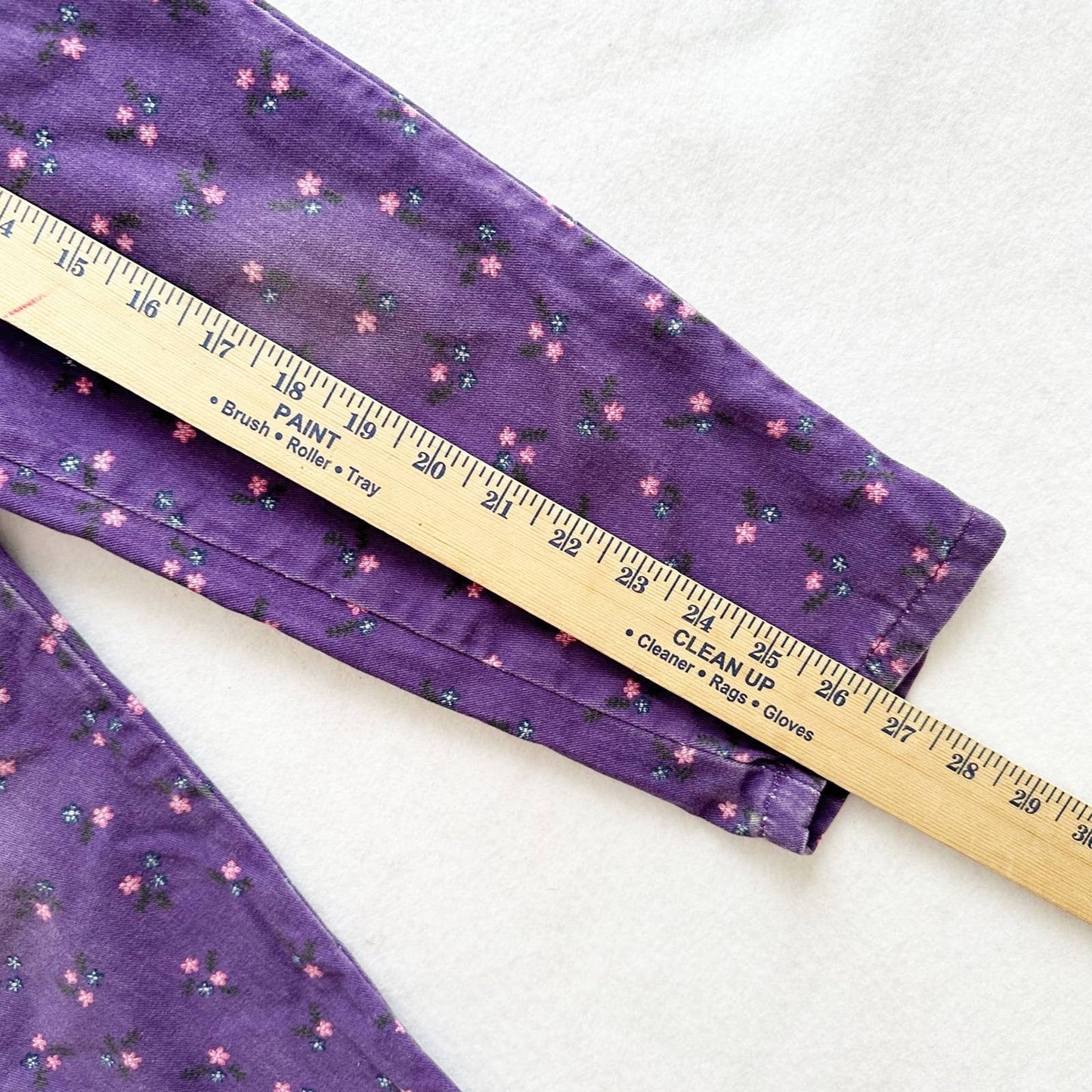 Vintage 90s Girls Purple Floral Pants: 7y? - Yellow Clover Vintage Kids Clothes