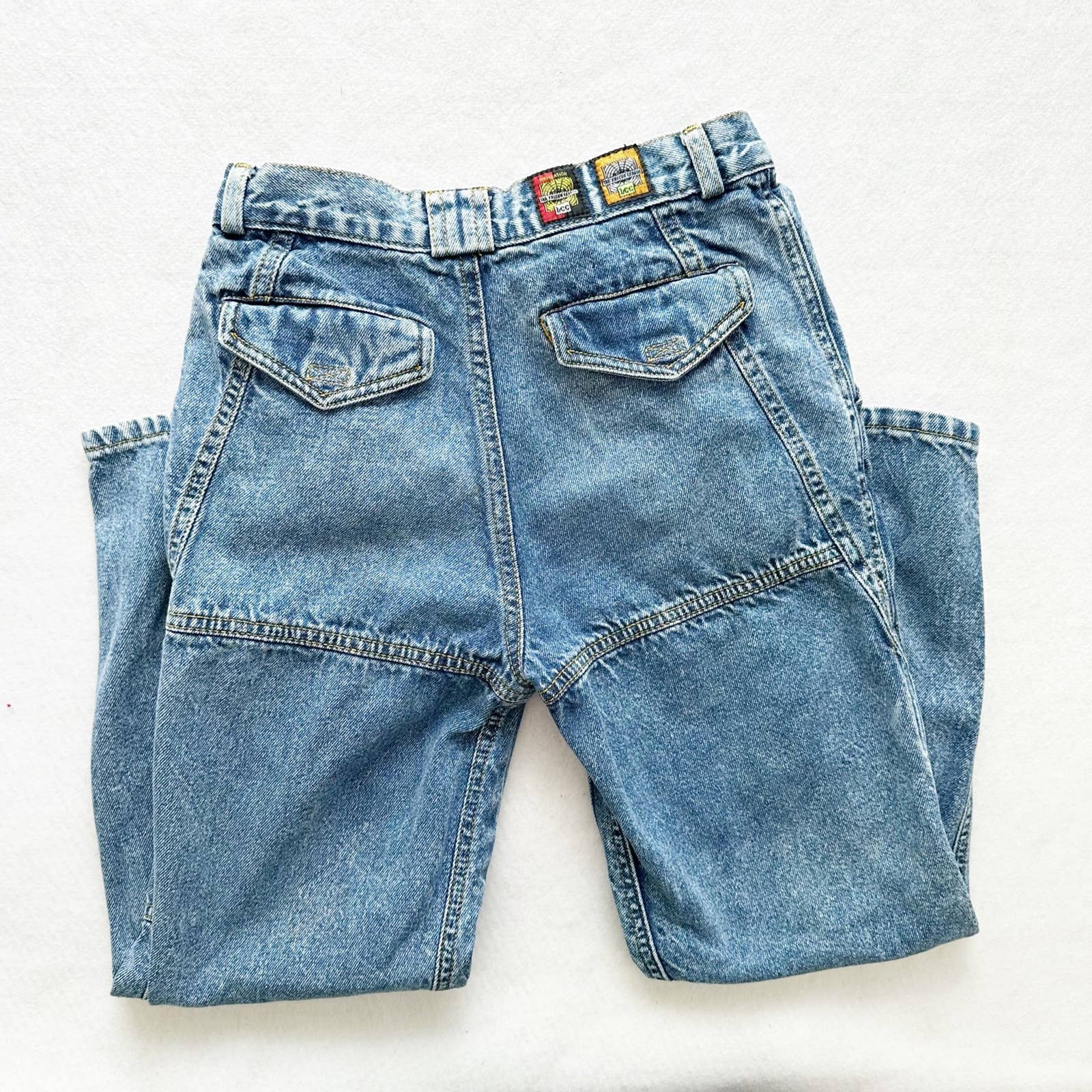Vintage Lee Cargo Pocket Kids Jeans: 10y - Yellow Clover Vintage Kids Clothes