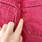 Vintage Darker Red Wash Denim Orange Tab Levi’s Shorts: 6y - Yellow Clover Vintage Kids Clothes