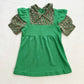 Vintage JC Penney Floral Green Faux Pinafore Dress - Yellow Clover Vintage Kids Clothes