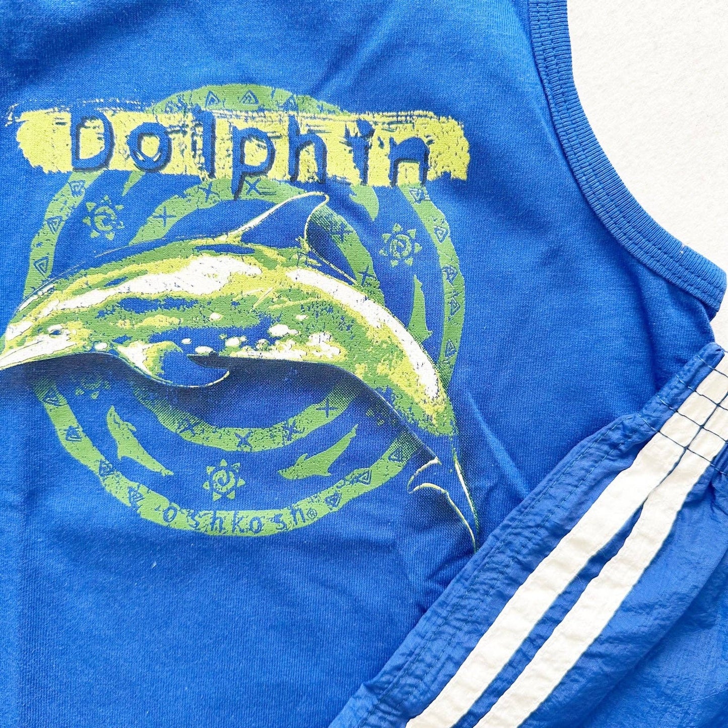 Vintage OshKosh Sporty Dolphin Tank and Shorts Set: 7y