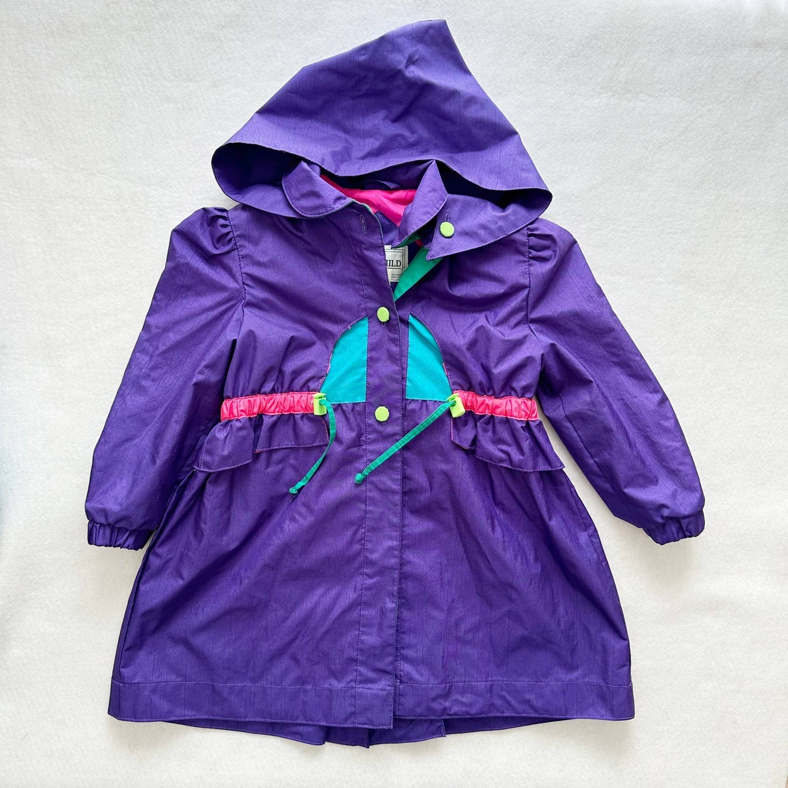 Vintage Rothschild 90s Purple Hooded Jacket: 4T - Yellow Clover Vintage Kids Clothes