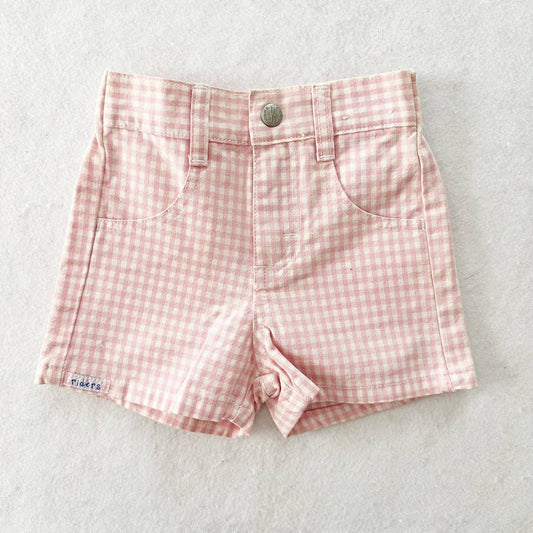 Y2K Riders Pink Gingham Shorts: 12m - Yellow Clover Vintage Kids Clothes