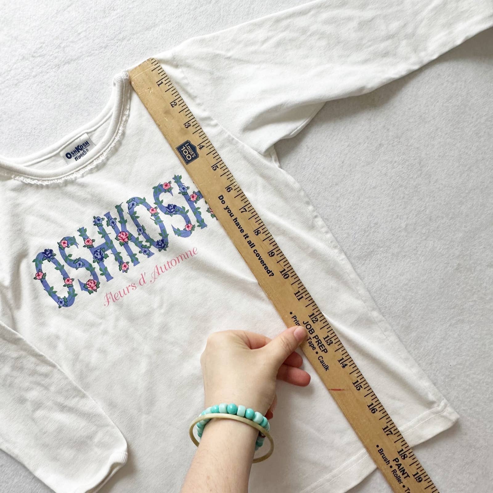 Vintage OshKosh Floral Graphic Long Sleeve Tee: 4-6y? - Yellow Clover Vintage Kids Clothes