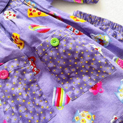 Vintage Chicken Noodle Tea Party Tunic and Pants Set - Yellow Clover Vintage Kids Clothes