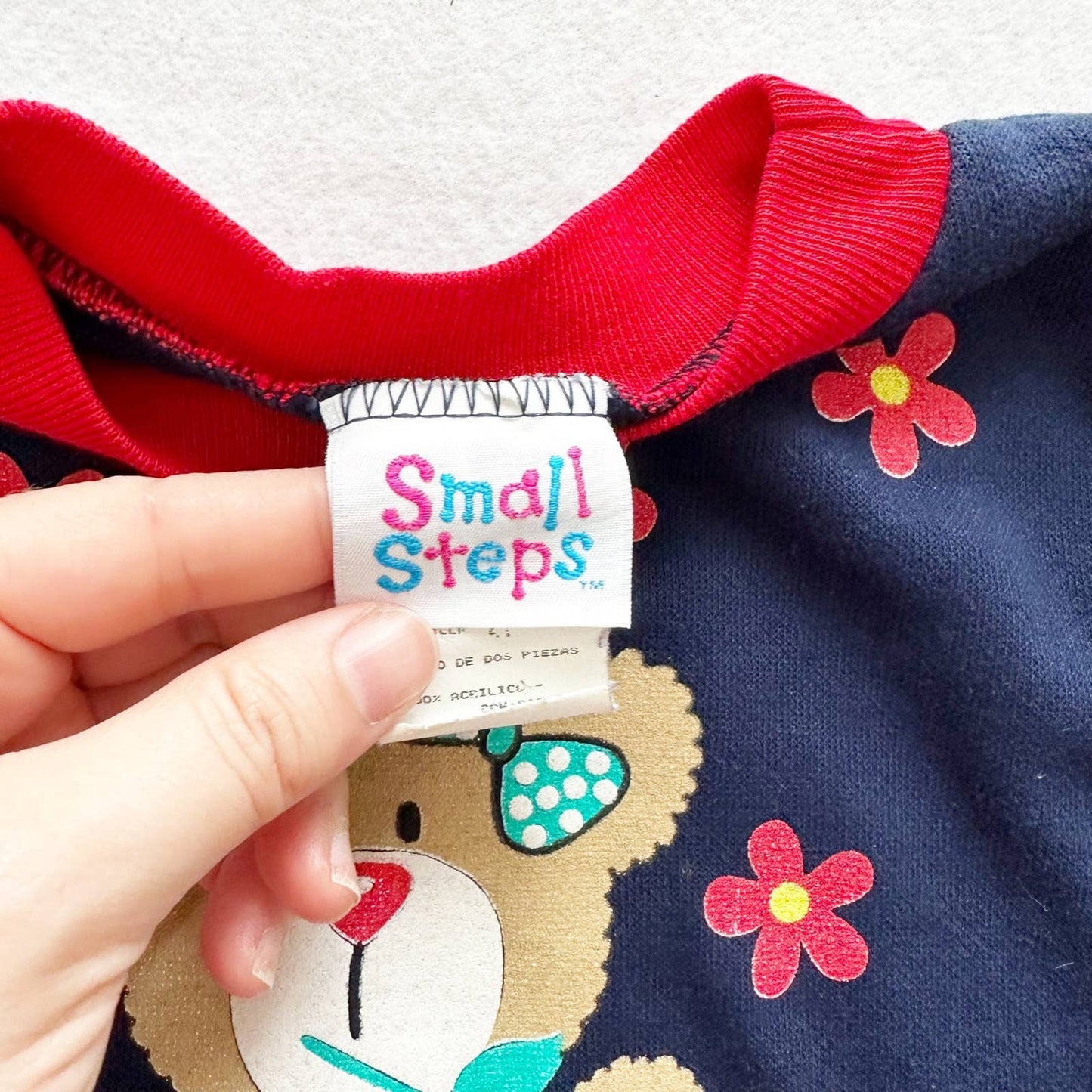 Vintage Small Steps Teddy Bear Graphic Sweatshirt: 4T - Yellow Clover Vintage Kids Clothes