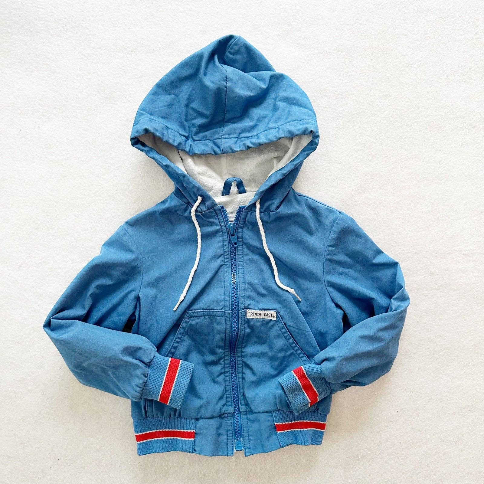 Vintage French Toast Blue Hooded Zip Jacket: 4T - Yellow Clover Vintage Kids Clothes