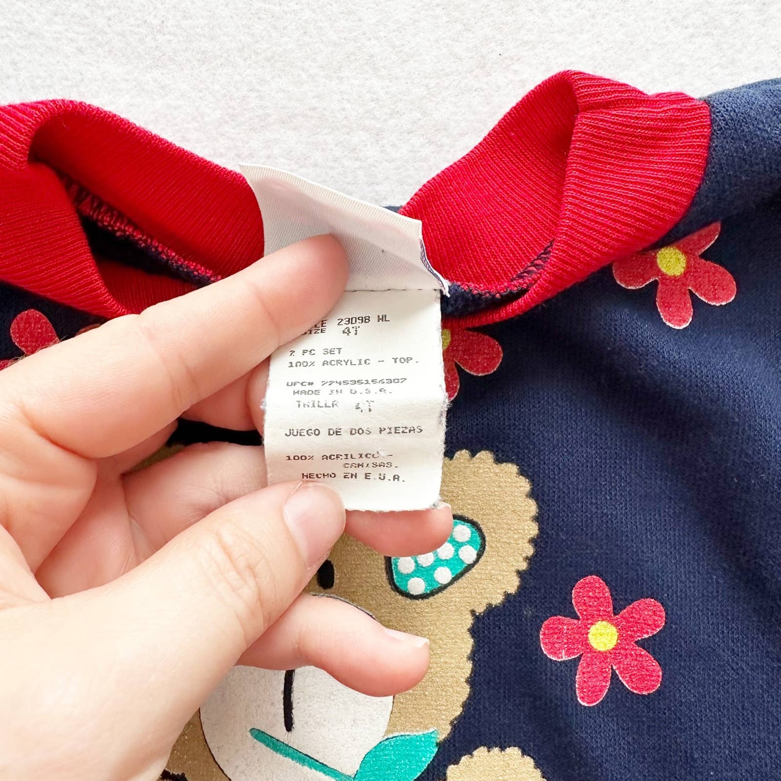 Vintage Small Steps Teddy Bear Graphic Sweatshirt: 4T - Yellow Clover Vintage Kids Clothes