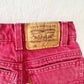 Vintage Darker Red Wash Denim Orange Tab Levi’s Shorts: 6y - Yellow Clover Vintage Kids Clothes