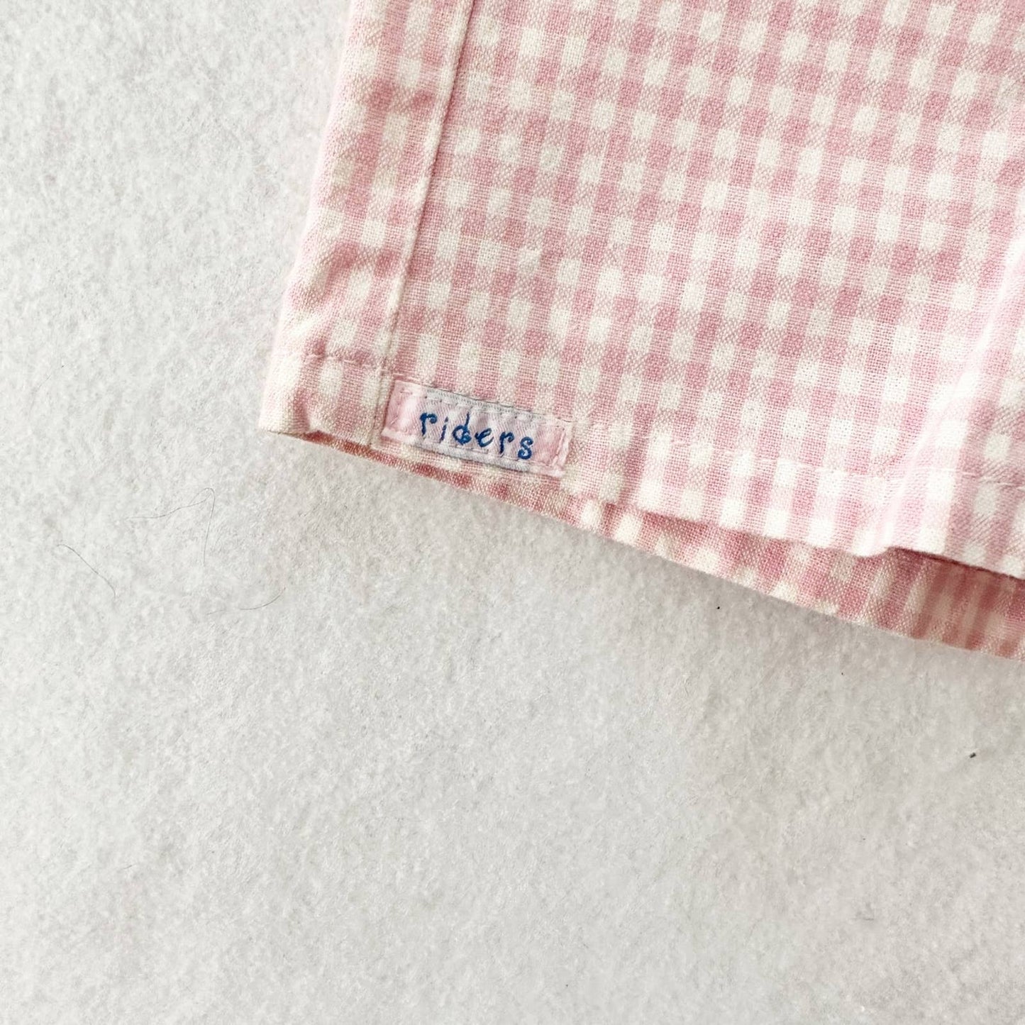 Y2K Riders Pink Gingham Shorts: 12m - Yellow Clover Vintage Kids Clothes